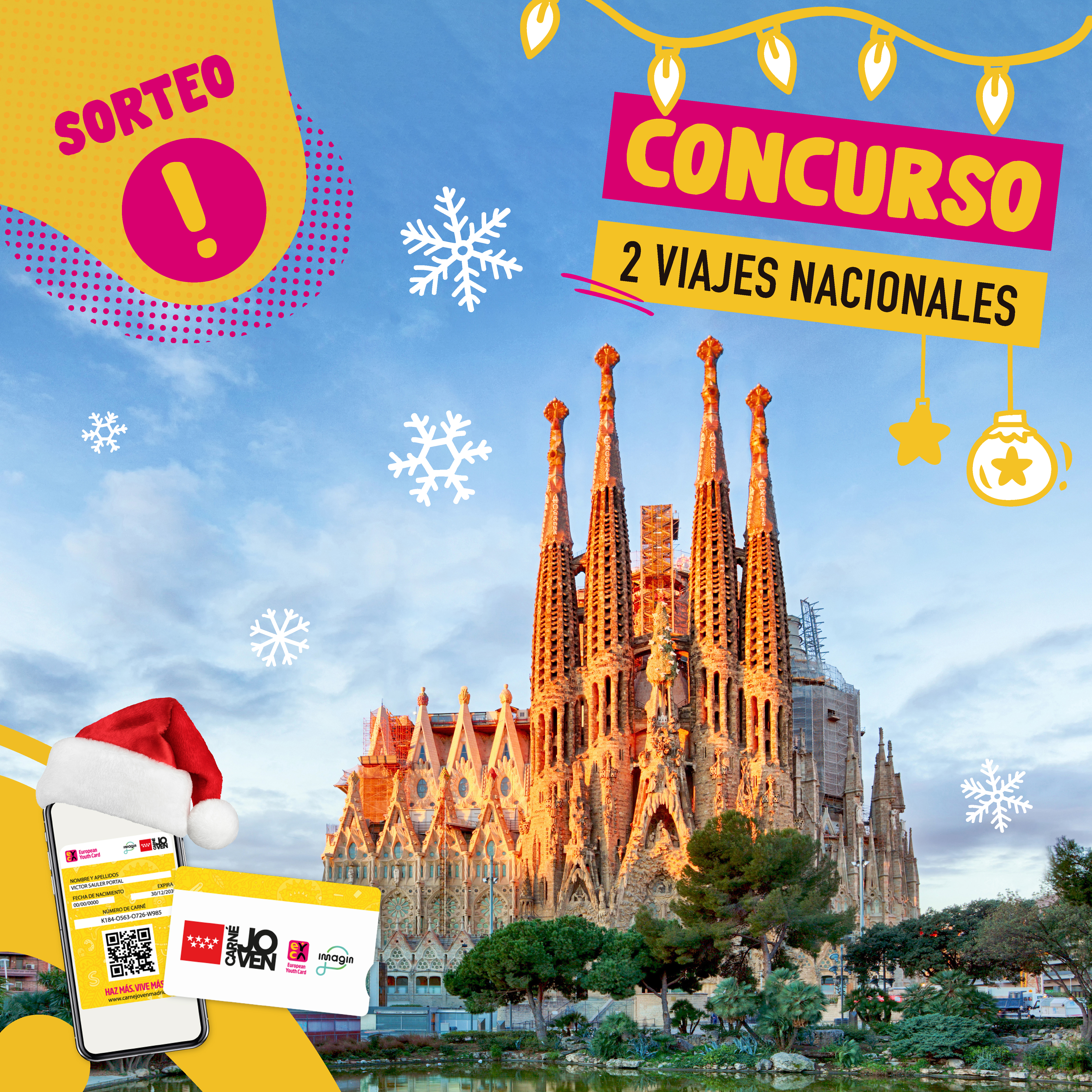 Concurso 2 Viajes Nacionales<br>Navidad Carné Joven
