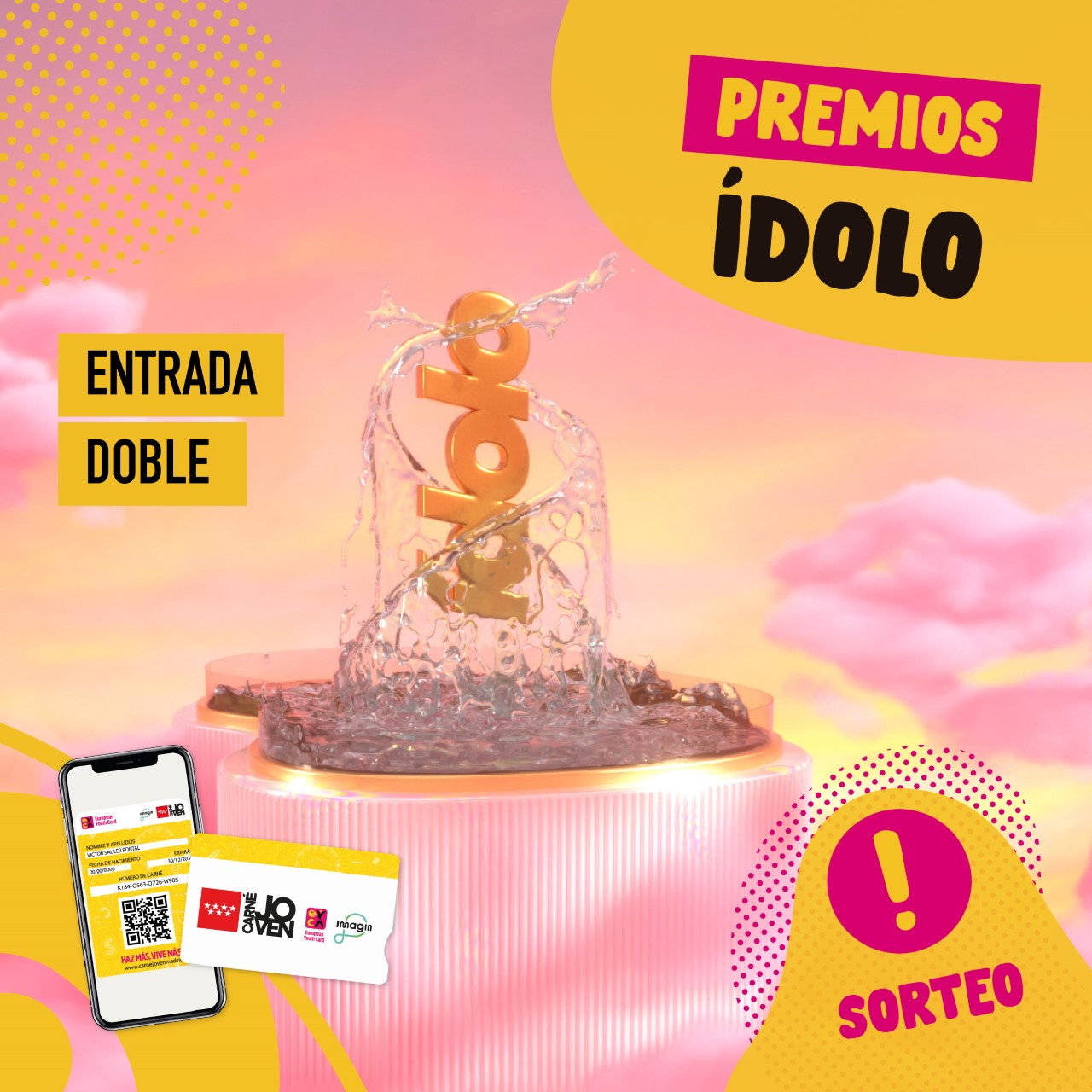 Sorteo 1 entrada doble Premios Ídolo
