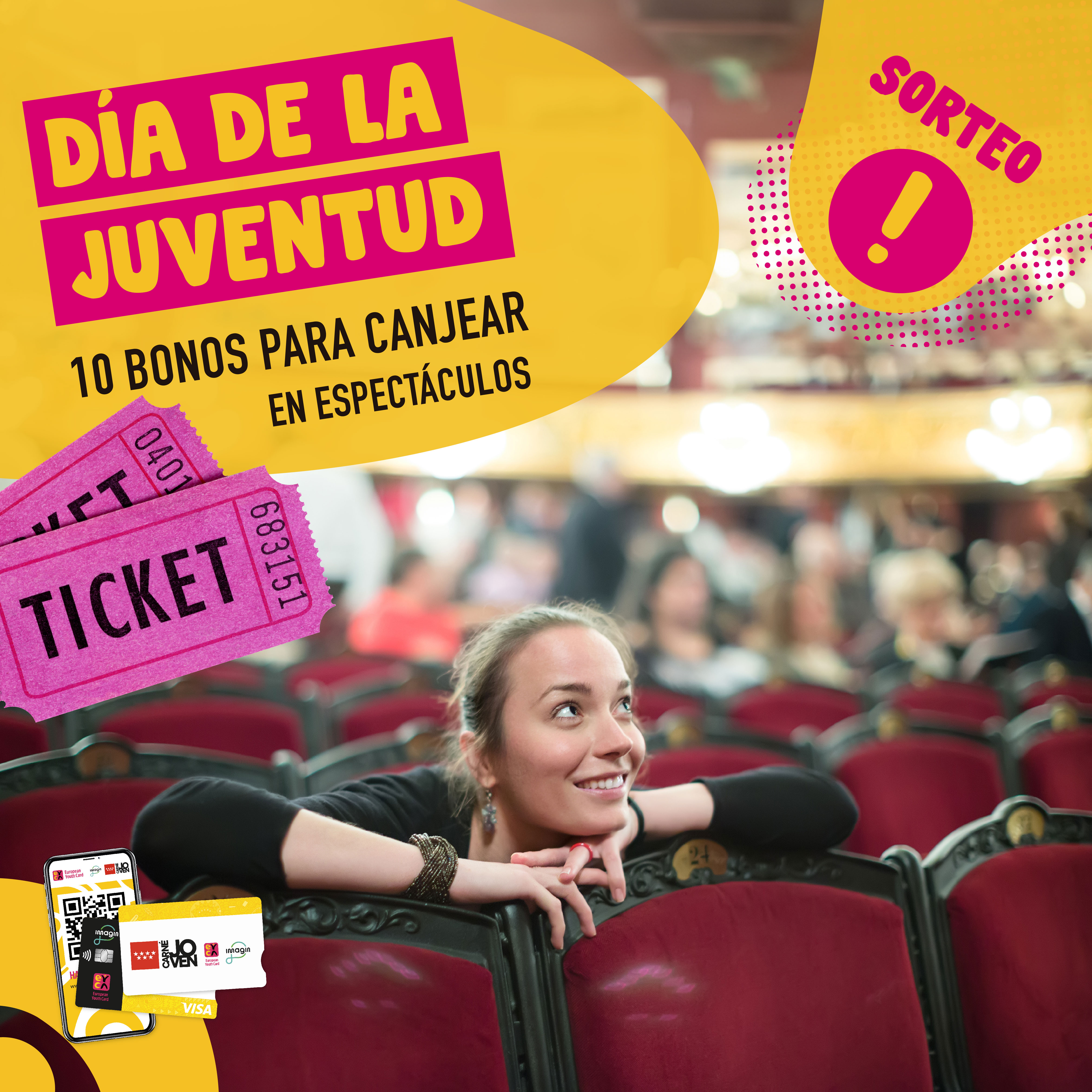 Sorteo 10 bonos espectaculos Día Juventud